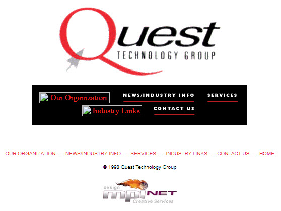 Quest Technology Group website from 1998.