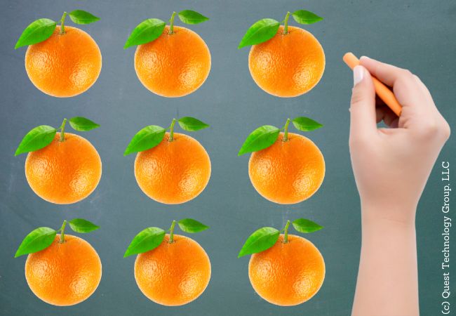 Uncreative collection of 9 oranges